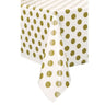 Unique - Nappe En Plastique 54"X108" - Pois Or - Party Shop