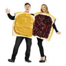 Peanut Butter and Jelly couple costume – adult tunic set with bread, peanut butter, and jelly print – funny Halloween food-themed outfit - FunWorld - Party Shop