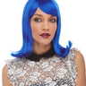WESTBAY - Blue Peggy Sue wig – 1950s retro pin-up style costume wig with bangs and curls for women - Party Shop