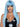 Leg Avenue - Perruque Adulte Longue Lisse - Bleu - Party Shop