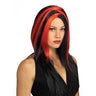 RUBIES - Perruque Adulte - Miss Sinistre Noir & Rouge - Party Shop