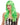 WESTBAY - Perruque Haut de Gamme - Longue Burlesque Verte - Party Shop