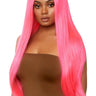 Leg Avenue - Perruque Longue Droite Raie Milieu Rose - Party Shop