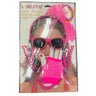 KBW Global - Pink 80s costume kit with lace headband, fingerless gloves, lightning earrings, retro sunglasses, necklaces and colorful bracelets – perfect for Halloween, retro parties or 80s dance nights – Party Shop