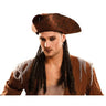 MOM - Pirate hat with braids 58 cm. Perfect adult costume accessory for Halloween, carnival, cosplay or pirate-themed parties.- Party Shop