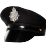 underwraps - Police captain hat for adults – Black costume accessory with silver badge, perfect for police officer, cop or security costumes at Halloween, carnival and cosplay - Party Shop