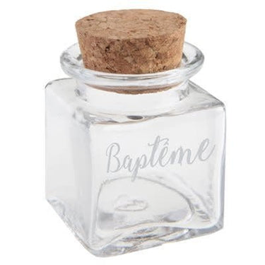 Santex - Pot Carré Baptême Transparent 4 X 4 X 6 Cm - Party Shop