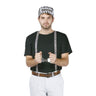 KBW Global - Prisoner costume kit with striped cap, matching suspenders and toy handcuffs – realistic and funny outfit for Halloween, carnival, cosplay or themed party – Party Shop