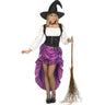 Renaissance Witch costume for adult women – layered gown with corset front, peasant sleeves, black lace, hat and belt – perfect for Halloween - FunWorld - Party shop