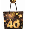 RUBIES - Sac Cadeau Moyen - Noir Et Or 40 Ans - Party Shop