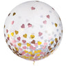 Amscan - Sac De Ballon Confetti (2)  ''24Po'' - Coeur Rose / Or - Party Shop