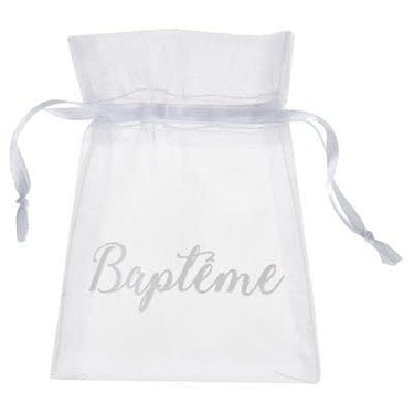 Santex - Sachets Baptême Blanc 7.5 X 10 Cm (6) - Party Shop