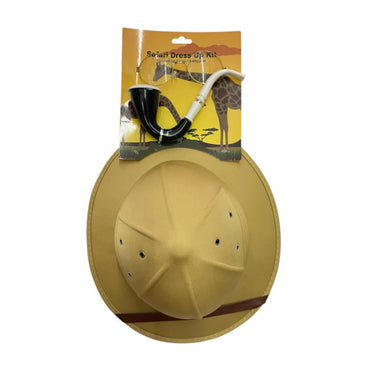 KBW global - Safari Costume Kit for adults including safari hat, pipe and glasses. Perfect for Halloween, jungle theme parties, school plays and explorers -PArty shop