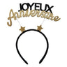 Santex - Serre Tête Joyeux Anniversaire Or Et Noir - Party Shop