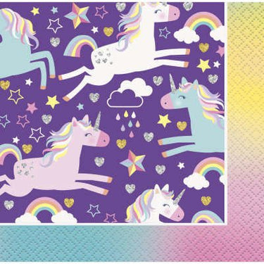 Unique - Serviette À Cocktail (16) - Licorne Party Time - Party Shop
