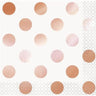 Unique - Serviettes A Cocktail (16) - Rose Gold A Pois - Party Shop