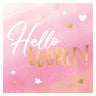Amscan - Serviettes De Table (16) - Hello World Rose - Party Shop