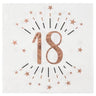 Santex - Serviettes De Table Étincelant Rose Gold 18 Ans (10) - Party Shop