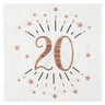 Santex - Serviettes De Table Étincelant Rose Gold 20 Ans (10) - Party Shop