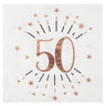 Santex - Serviettes De Table Étincelant Rose Gold 50 Ans (10) - Party Shop