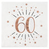 Santex - Serviettes De Table Étincelant Rose Gold 60 Ans (10) - Party Shop