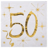 Santex - Serviettes à Cocktail Or 50 Ans (20) - Party Shop