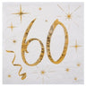 Santex - Serviettes à Cocktail Or 60 Ans (20) - Party Shop