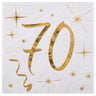 Santex - Serviettes à Cocktail Or 70 Ans (20) - Party Shop