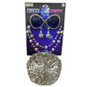 Silver disco party costume kit for adults with sunglasses, disco ball jewelry and sequin beret – 70s retro outfit - KBW Global - Party Shop
