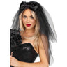 Leg Avenue - Tiare Et Voile De Mariage Noir - Party Shop