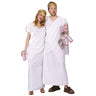 Adult in white Roman toga costume with shoulder drape and leaf head wreath – perfect for Halloween or toga party - FunWorld - Party Shop