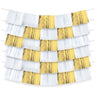 Amscan - Toile De Fond Décorative À Franges - Blanc/Or - Party Shop