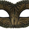 KBW Global - Venetian half mask in gold, black or silver – elegant masquerade accessory. Perfect for Halloween, Venetian balls, carnival, costume parties and theater – Party Shop