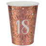 Santex - Verres 9 0z - Étincelant Rose Gold 18 Ans  (10) - Party Shop