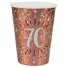 Santex - Verres 9 0z - Étincelant Rose Gold 70 Ans  (10) - Party Shop
