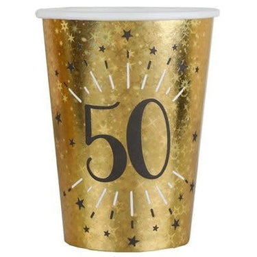 Santex - Verres 9Oz - Étincelant Or 50 Ans (10) - Party Shop