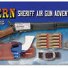 Western sheriff toy set with 24" rifle, 11.5" air pistol, holster, 10 suction darts, dart holders, sheriff badge, belt, and toy handcuffs- Parris Toy Guns - Party Shop