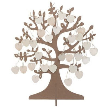 Santex - Arbre À Voeux + 50 Coeurs Bois Naturel - Party Shop