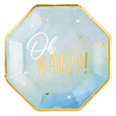 Amscan - Assiettes 10Po (8) - Oh Baby Boy - Party Shop