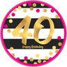 Amscan - Assiettes 7Po (8) Éclat Rose & Or  - 40 Ans - Party Shop
