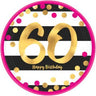 Amscan - Assiettes 7Po (8) Éclat Rose & Or  - 60 Ans - Party Shop