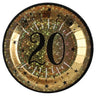 Santex - Assiettes 9Po (10) -  Étincelant Or 20 Ans - Party Shop