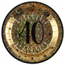 Santex - Assiettes 9Po (10) -  Étincelant Or 40 Ans - Party Shop