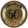 Santex - Assiettes 9Po (10) - Étincelant Or 50 Ans - Party Shop