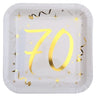 Santex - Assiettes 9Po (10) -  Or 70 Ans - Party Shop