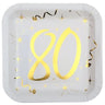 Santex - Assiettes 9Po (10) - Or 80 Ans - Party Shop