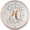 Santex - Assiettes 9Po (10) - Rose Gold 20 Ans - Party Shop