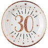 Santex - Assiettes 9Po (10) - Rose Gold 30 Ans - Party Shop
