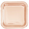 Unique - Assiettes en carton Carré 7Po (8) - Rose Gold - Party Shop