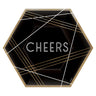 Amscan - Assiettes Hexagonales 9Po En Aluminium - Noir Et Or (Cheers) - Party Shop